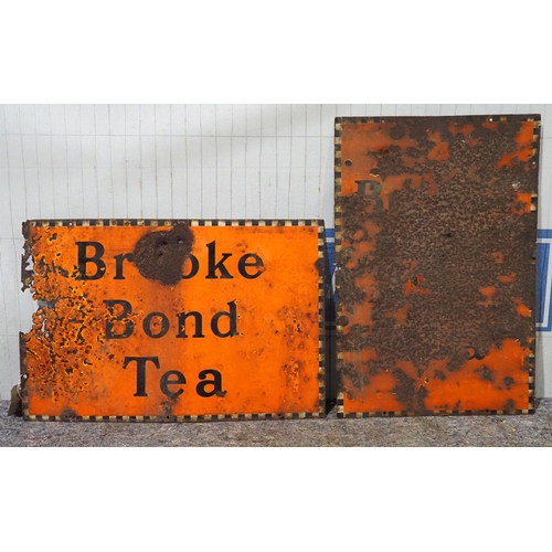 644 - 2 Enamel signs - Brooke Bond tea