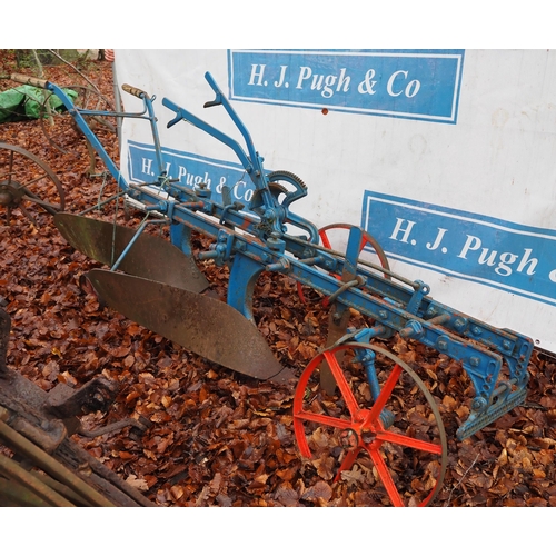 235 - Horse drawn Ransomes Simms & Jefferies 2 furrow plough, restored