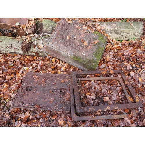 342 - Various cast iron drain covers