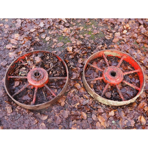 376 - Pair of iron wheels 18