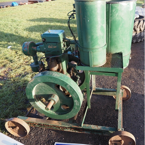 2144 - Lister stationary engine on trolley 6hp S/N 5890512, runs