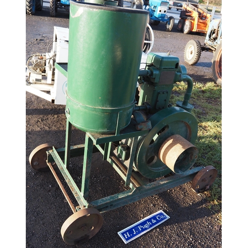 2144 - Lister stationary engine on trolley 6hp S/N 5890512, runs