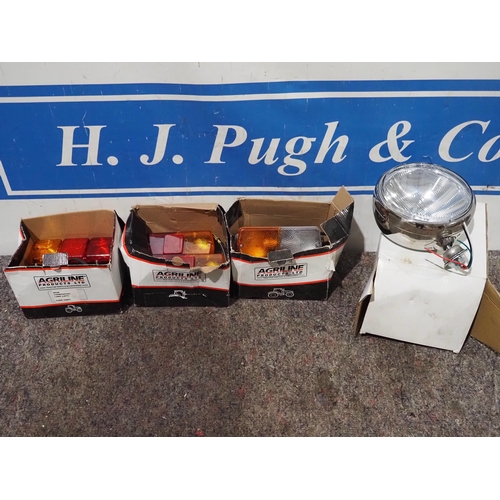 2470 - Chrome headlight, front & rear combination lights - NOS