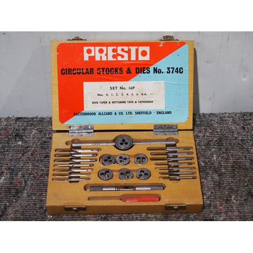 722 - B.A. Tap & die set by PRESTO