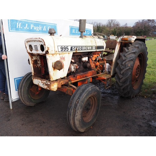 2026 - David Brown 995 tractor. Running before being stood for some time, good rear tyres. Showing 7071 hou... 