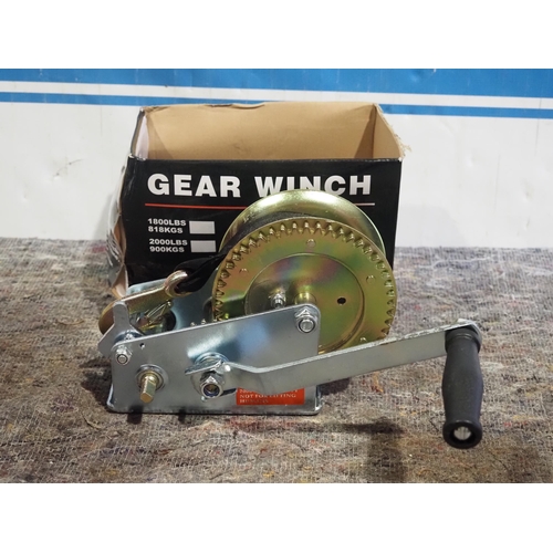 694 - Hand winch, 2 gears - 25ft webbing