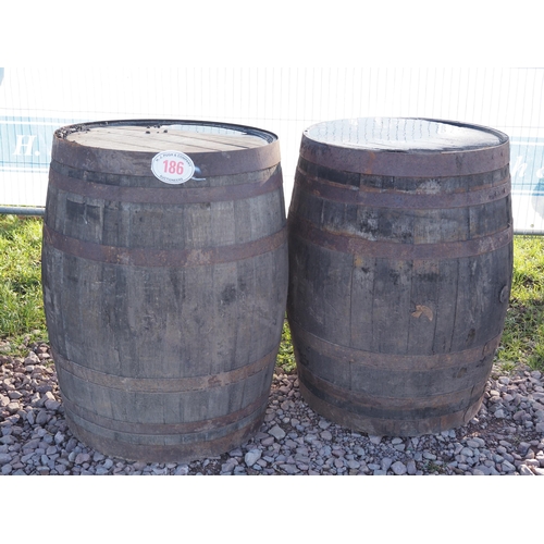 186 - Wooden cider barrels - 2