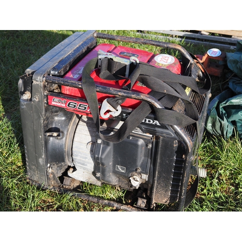 229 - Honda generator. Needs new battery and service. Key in office