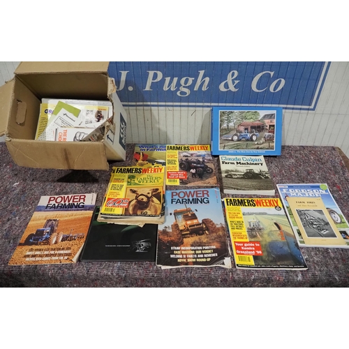 553 - Assorted tractor brochures, magazines, leaflets, puzzle etc.