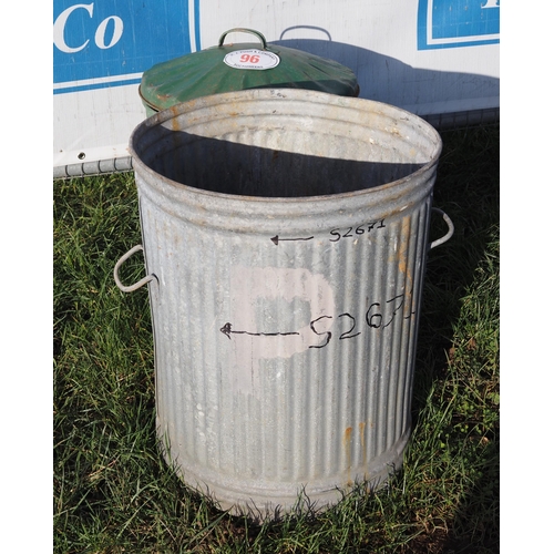 96 - Galvanised dustbins - 2