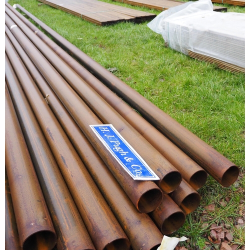 1268 - Steel tubes 8.0m x 100 diameter - 8