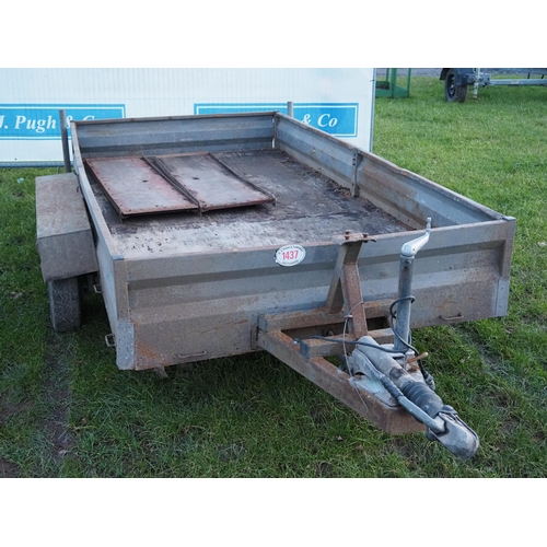 1437 - Tandem twin axle car trailer with ramps 9x5ft