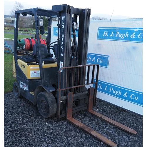 1459 - Daewoo G155 fork lift truck. Runs