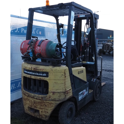 1459 - Daewoo G155 fork lift truck. Runs