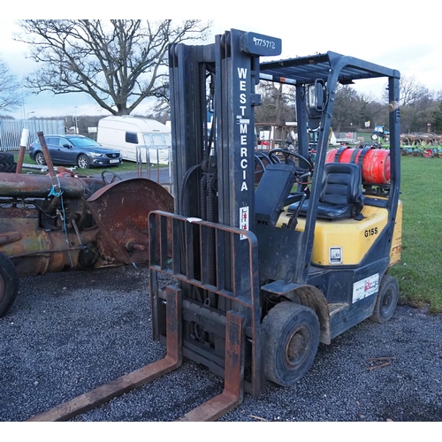 1459 - Daewoo G155 fork lift truck. Runs