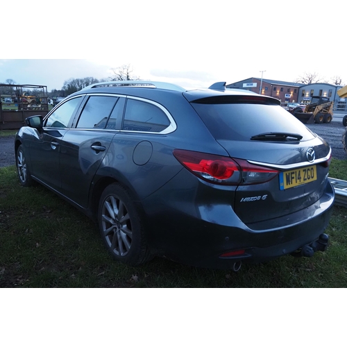 1464 - Mazda 6 Sky Activ 5 door saloon. 2014. Runs but needs attention. MOT until 1/11/23. Reg. WF14 ZCO. K... 