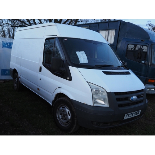 1468 - Ford Transit van. 2009. 6 Speed. MOT until 08/23. Reg. FY09 BNN. V5 and keys in office