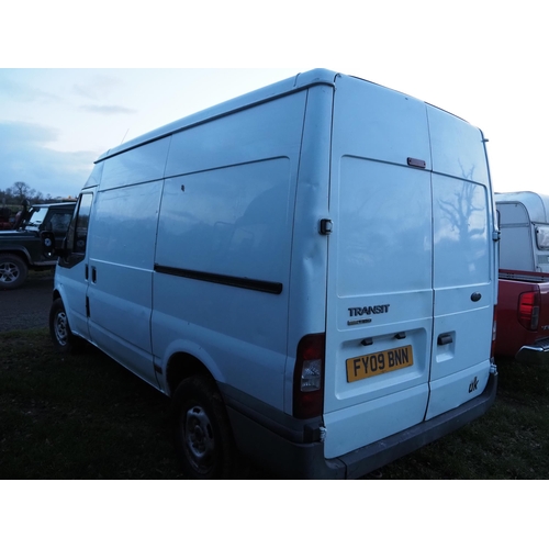 1468 - Ford Transit van. 2009. 6 Speed. MOT until 08/23. Reg. FY09 BNN. V5 and keys in office