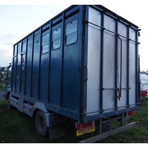 1469 - Mercedes Atego 815 horse lorry. 2002. Tested until December 2023. Runs and drives. Reg. VU02 OTP. V5... 