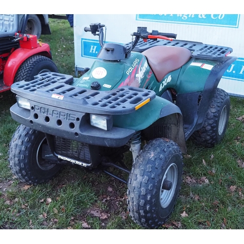 1471 - Polaris Xplorer 300 2 stroke 4X4 quad. Vendor says runs OK but needs a starter motor. Key in office