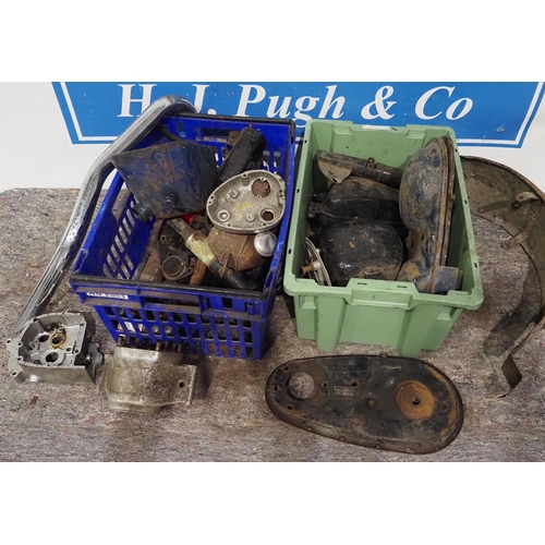 Large quantity of British motorcycle spares to include chain covers