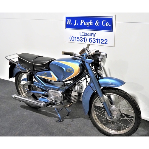 808 - Parilla Olimpia motorcycle. 1962. 125cc. 
Frame No. 115*1356* 
Engine No. 1775
Property of a decease... 
