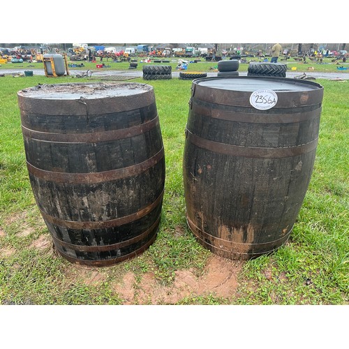 2356A - 2 Wooden barrels