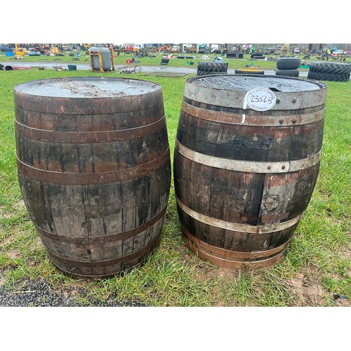 2356B - 2 Wooden barrels