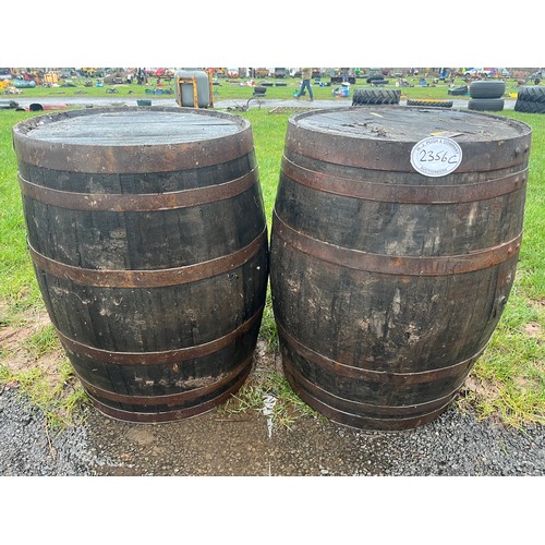 2356C - 2 Wooden barrels