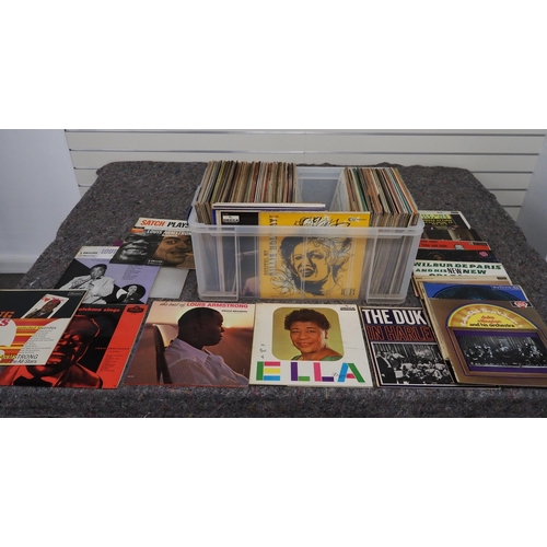 42 - Large quantity of Jazz vinyl records to include Louis Armstrong & Ella Fitzgerald
