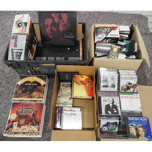 126 - Large quantity of assorted Bing Crosby and other CD's, cassettes, etc.