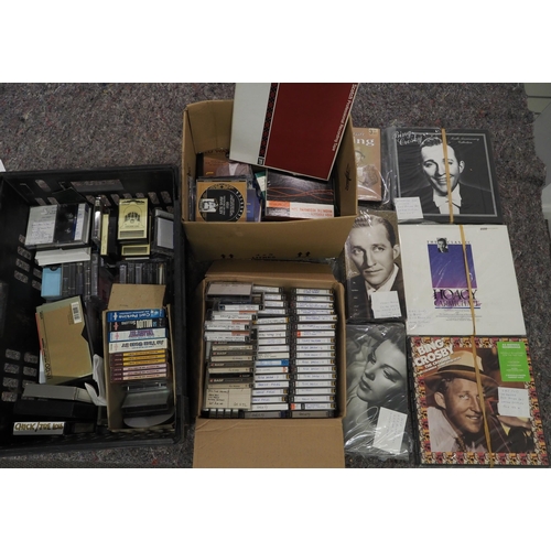 140 - Assorted Bing Crosby CDs, tapes and vinyl records