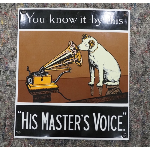 144 - Enamel sign - His Masters Voice