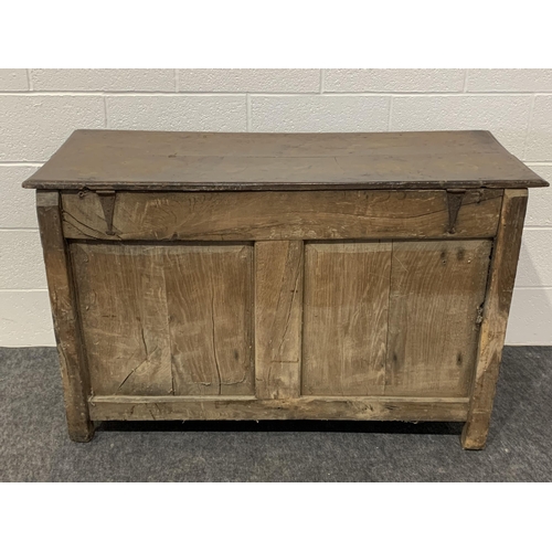 248 - Early oak coffer with brass handles 32