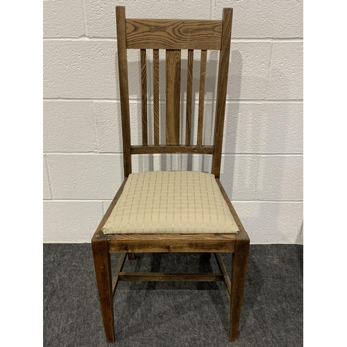 252 - Set of 4 oak chairs with upholstered seats