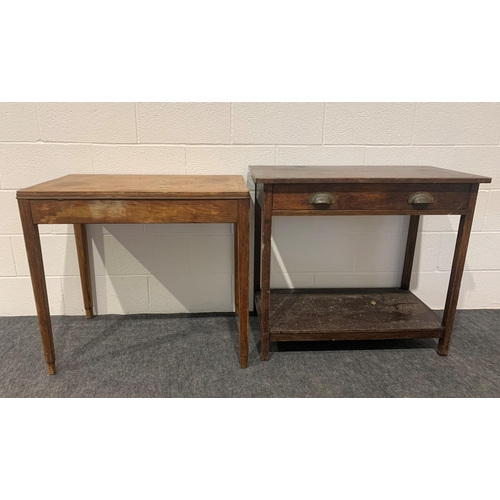 260 - Oak console table with drawer 32