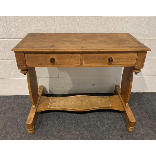 261 - Early pine console table with 2 drawers 30