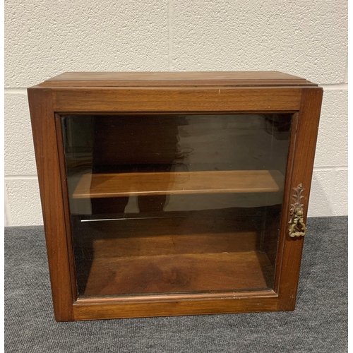 163 - Small wood and glass cabinet