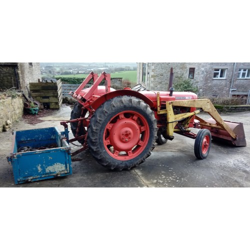 390 - Nuffield 10-60 tractor. Mechanically sound. PAS steering. MIL trip loader, tipping drop side transpo... 