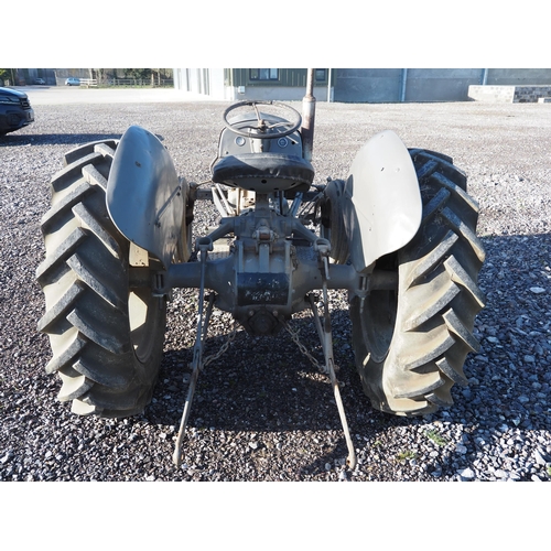 483 - Ferguson T20 petrol tractor. Working order. Converted to 12 Volt. Good rear tyres. No V5