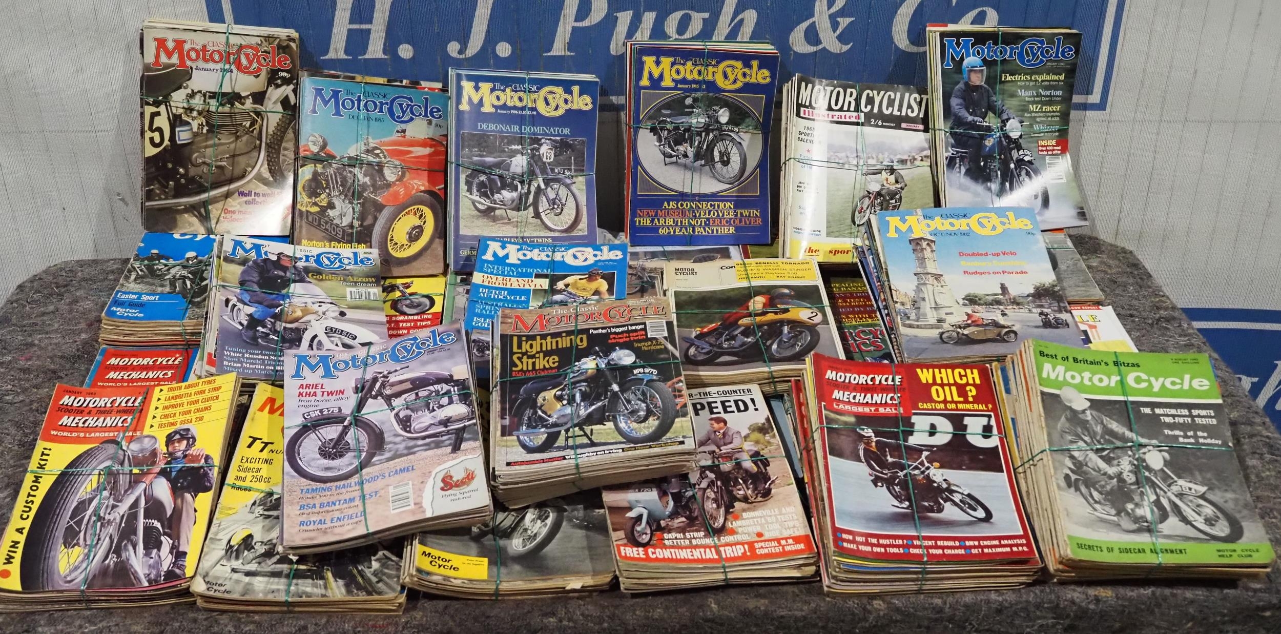 Collection of motorcycle magazines from the 1960s to 2000s to include ...