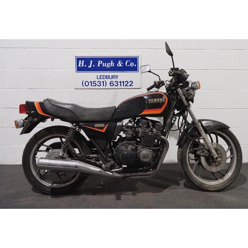 Yamaha XJ550 motorcycle. 1981. 528cc. Frame No. 4V8000216Z. Engine