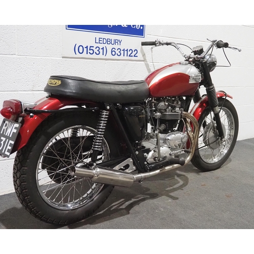 841 - Triumph T120R motorcycle. 1967. 650cc.
Frame No. T120RDU62989
Engine No. T120RDU62989
Bike was rebui... 