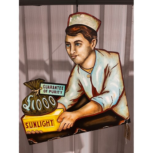 676 - Painting of an original enamel sign on board - Sunlight Soap