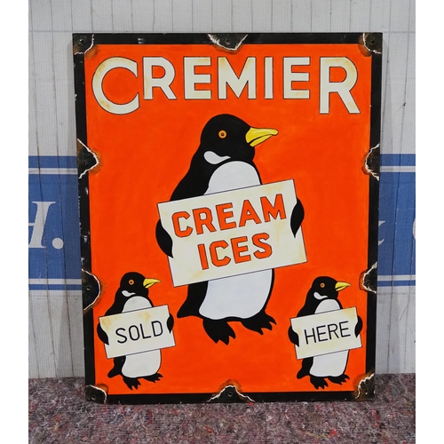 677 - Painting of an original enamel sign on board - Cremier Cream Ices 28