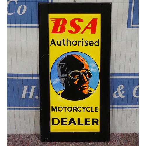 678 - Painting of an original enamel sign on board - BSA Motorcycle Dealer 38