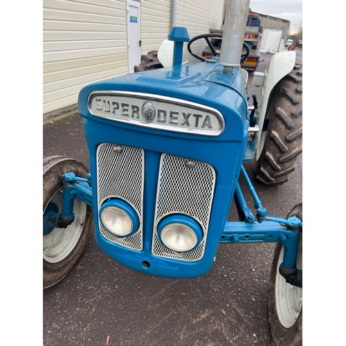 394 - Fordson New Performance Super Dexta. 1963. Diesel engine. Runs and drives. Taxed for road use. Reg. ... 