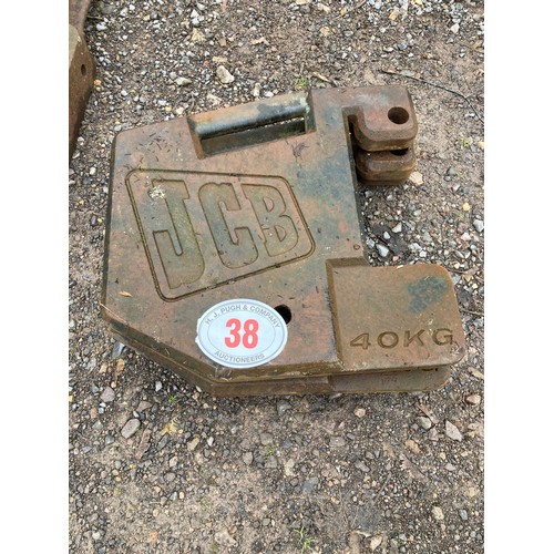 38 - JCB Fastrac front weights - 3