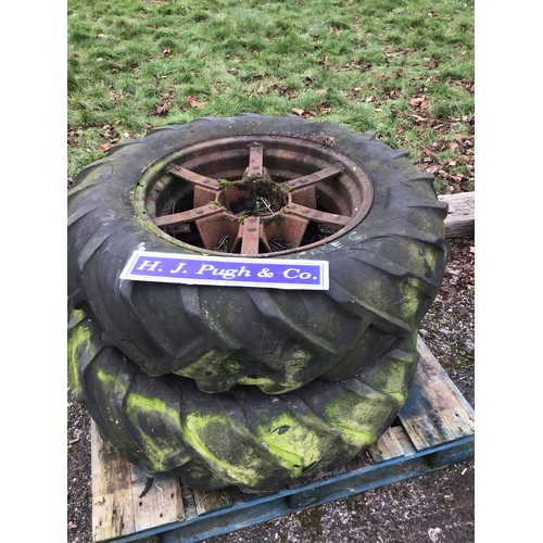 427 - 1930's Case C rear wheels with tyres - 2