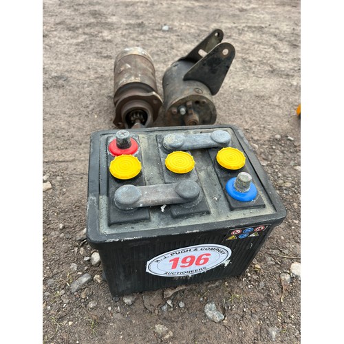 196 - Ferguson T20 6 volt, starter, battery and dynamo